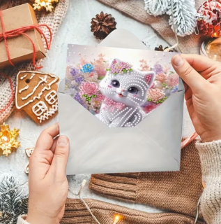 Preview: Diamond Painting 6 Stück Neujahrsgruss Karten